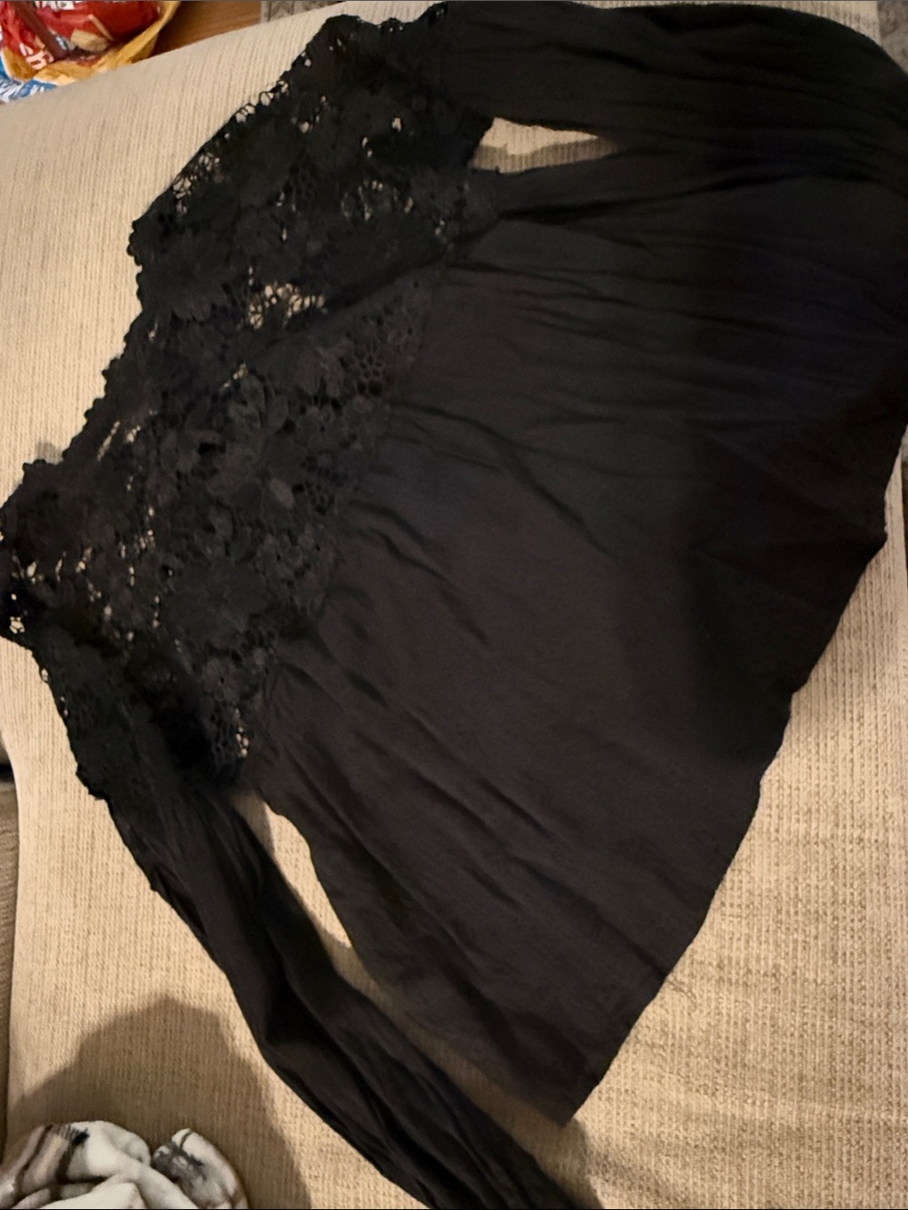 Free People Black Lace Detail Top - Picture 3 of 3
